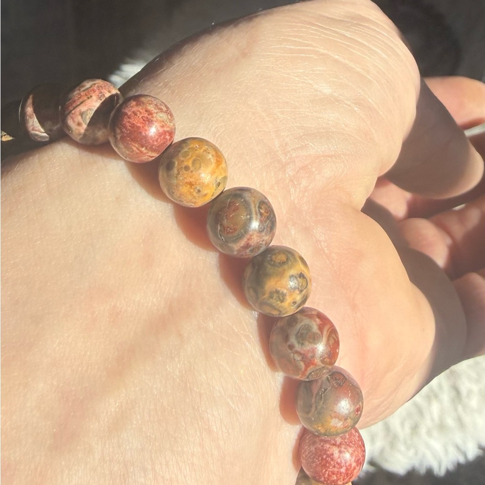 genuine leopard jasper bracelet, when I call the universe supports me stone!